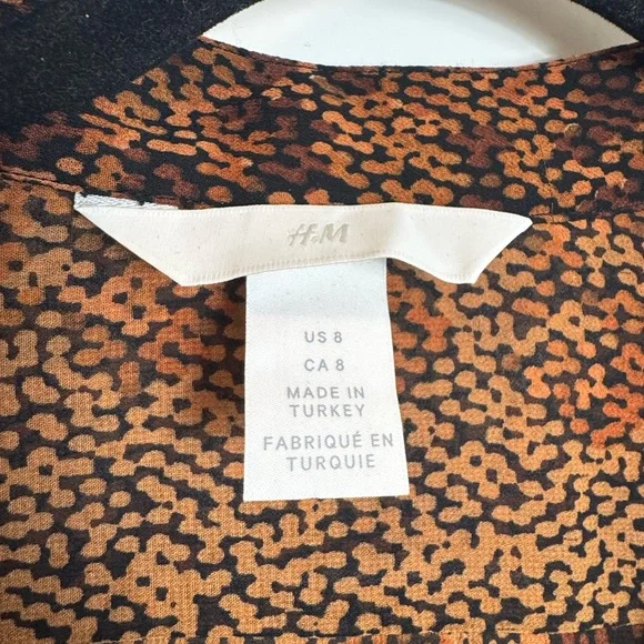 H&M Animal Print Sheer Midi Dress / Duster – Size 8 - Picture 8 of 9